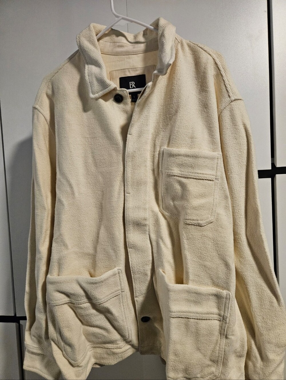 Banana Republic Cream Textured Shirt Jacket